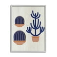 thumbnail image 1 of Stupell Industries Modern Cactus Trio Abstract Blue Cacti Potted, 24 x 30,Design by Daphne Polselli, 1 of 5