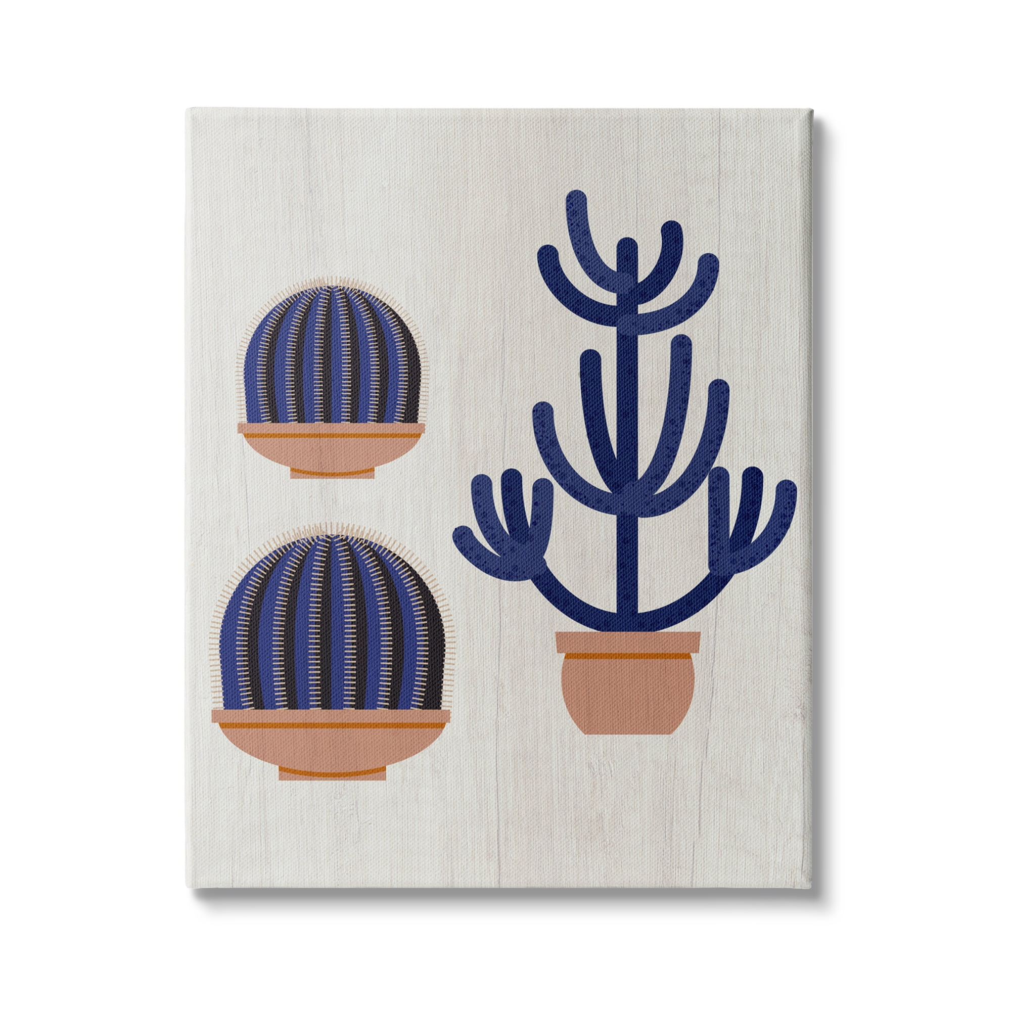 Stupell Industries Modern Cactus Trio Abstract Blue Cacti Potted, 36 x 48,Design by Daphne Polselli