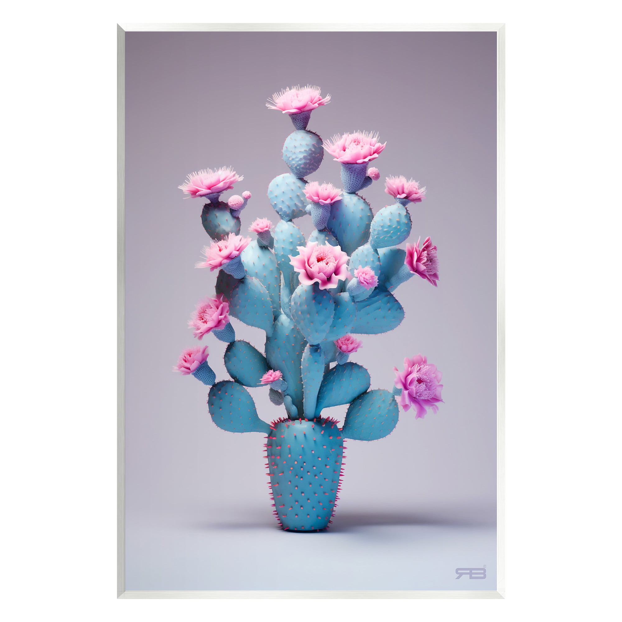 Stupell Industries Modern Cactus with Flowers Botanical & Floral Painting Unframed Art Print Wall Art, 10 x 15