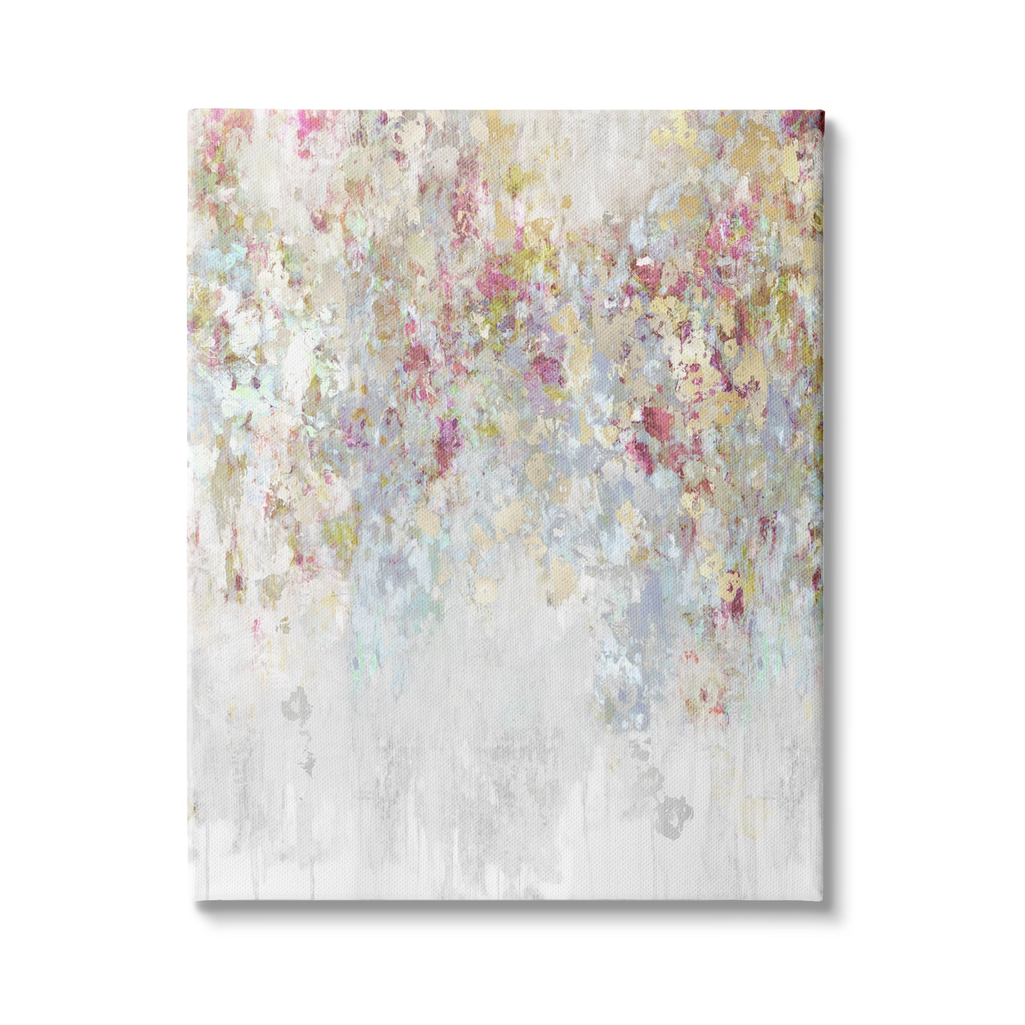 Stupell Industries Modern Cascading Pink Flowers Abstract Painting Confetti Florals, 24 x 30,Design by Nikki Robbins