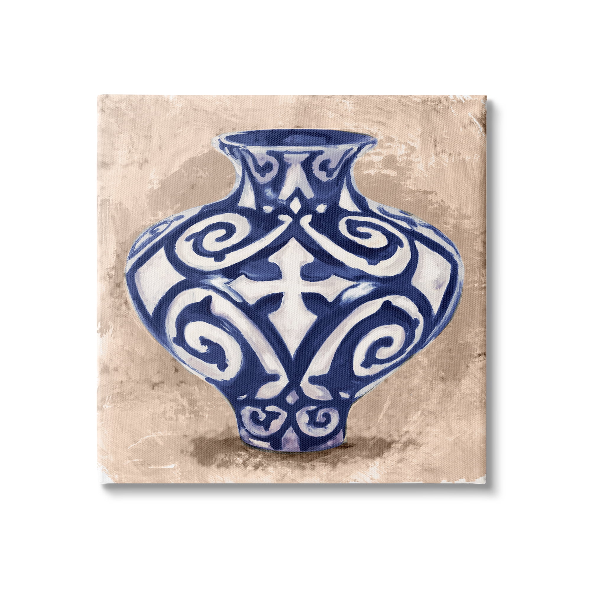 Stupell Industries Modern Ceramic Vase Still Life Distressed Brown Pattern, 24 x 24,Design by Daphne Polselli