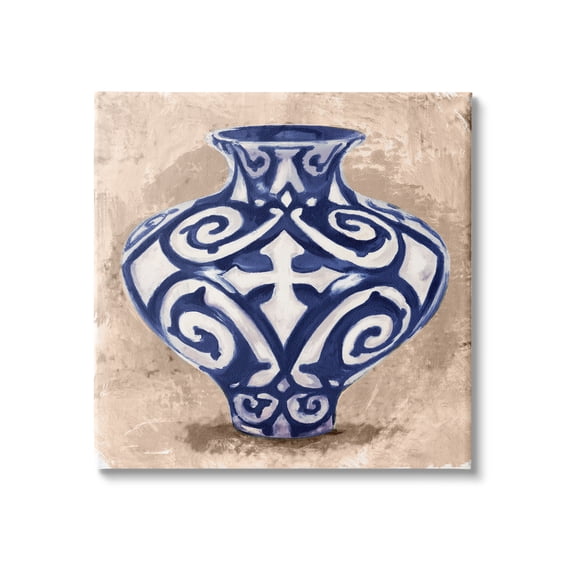Stupell Industries Modern Ceramic Vase Still Life Distressed Brown Pattern, 30 x 30,Design by Daphne Polselli