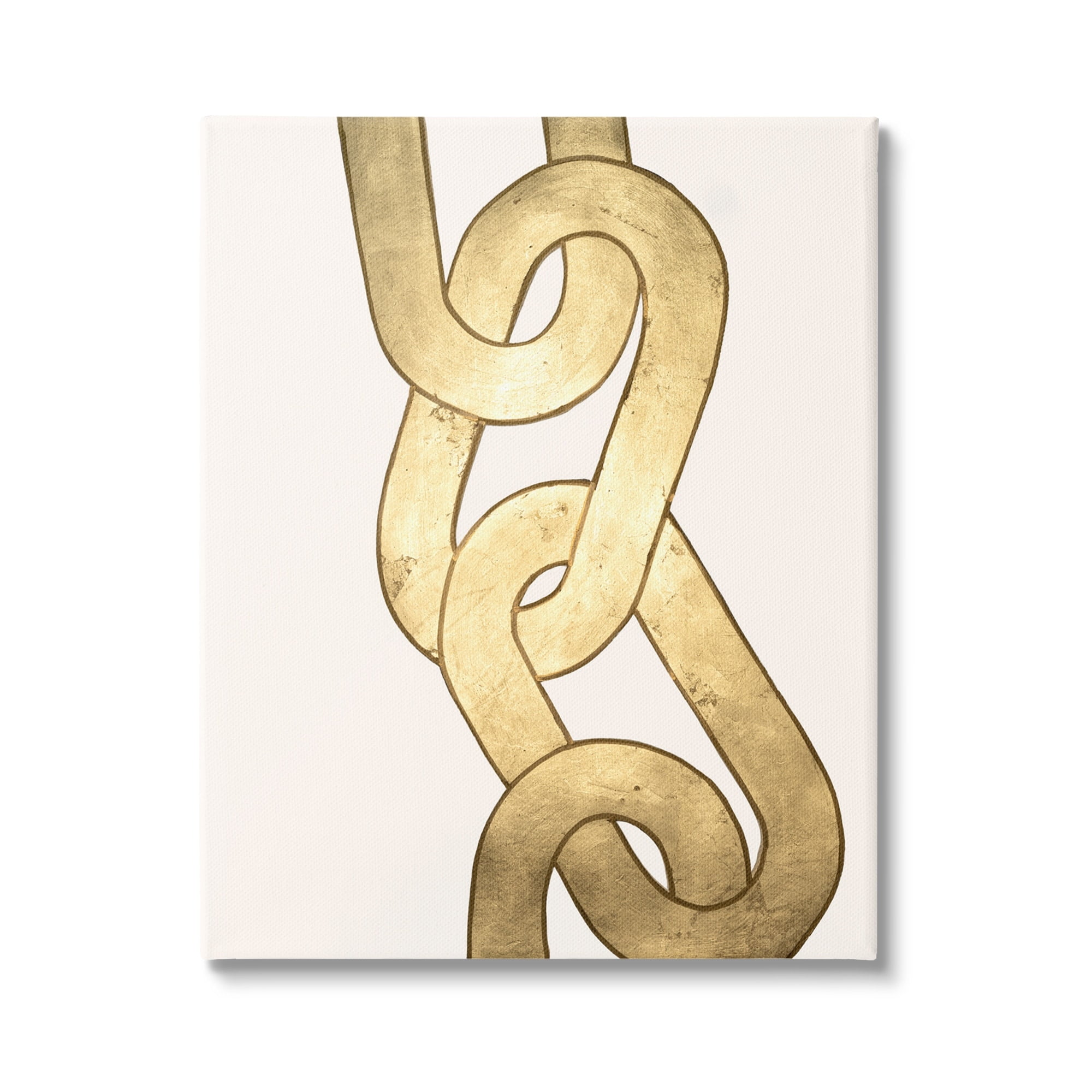 Stupell Industries Modern Chain Links Shapes Abstract Painting Gallery Wrapped Canvas Print Wall Art