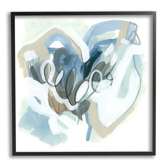 Stupell Industries Modern Chaotic Spiral Shapes Painting Black Framed Art Print Wall Art, Design by June Erica Vess