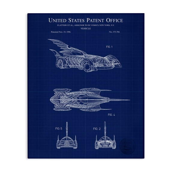 Stupell Industries Modern Character Car Blueprint Canvas Art, 24 x 30, by Karl Hronek