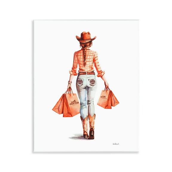Stupell Industries Modern Chic Cowgirl People Painting Unframed Art Print Wall Art, 11 x 14