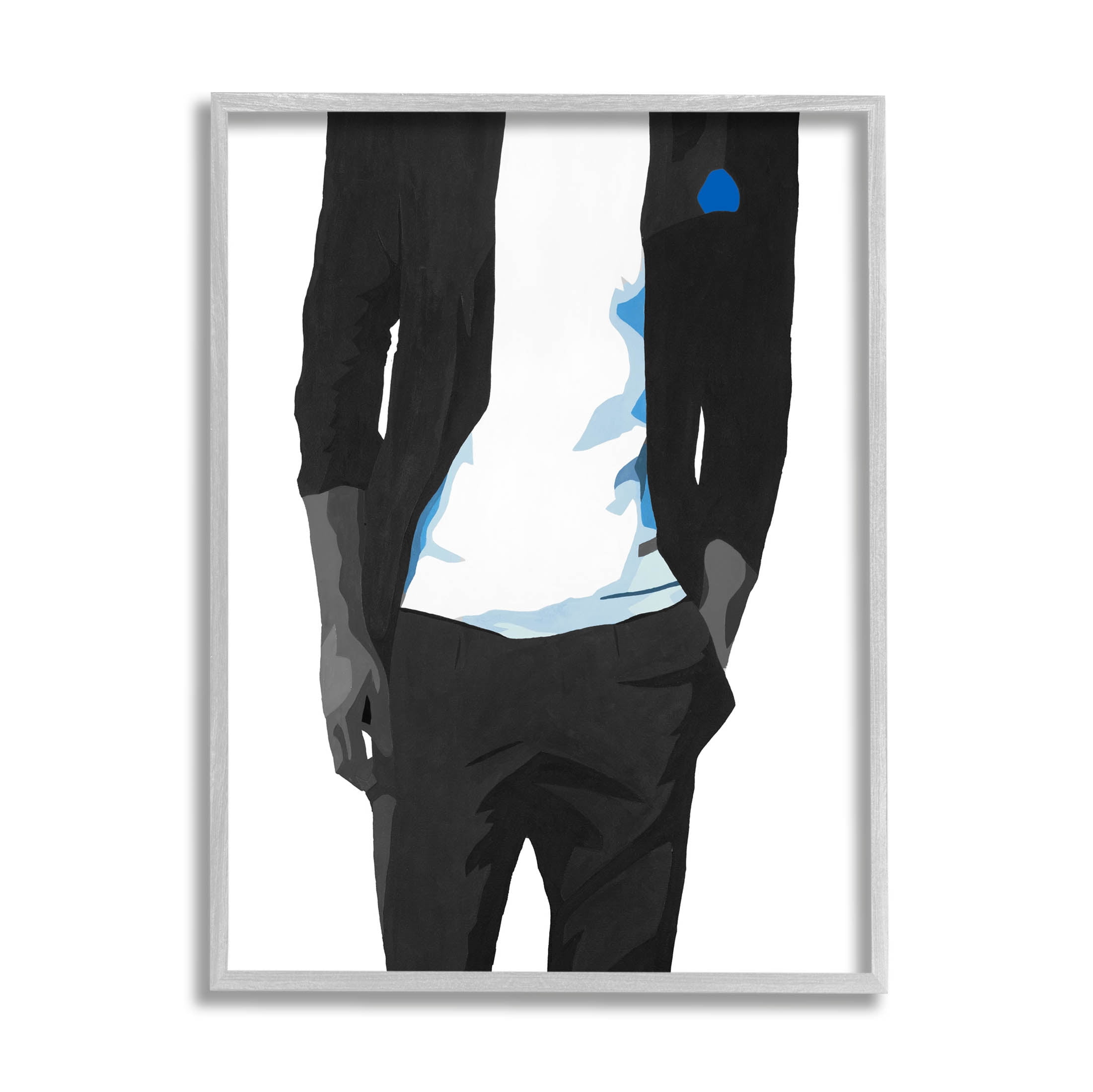 Stupell Industries Modern Chic Dressed Man Graphic Art Gray Framed Art Print Wall Art, Design by Beth Ann Lawson
