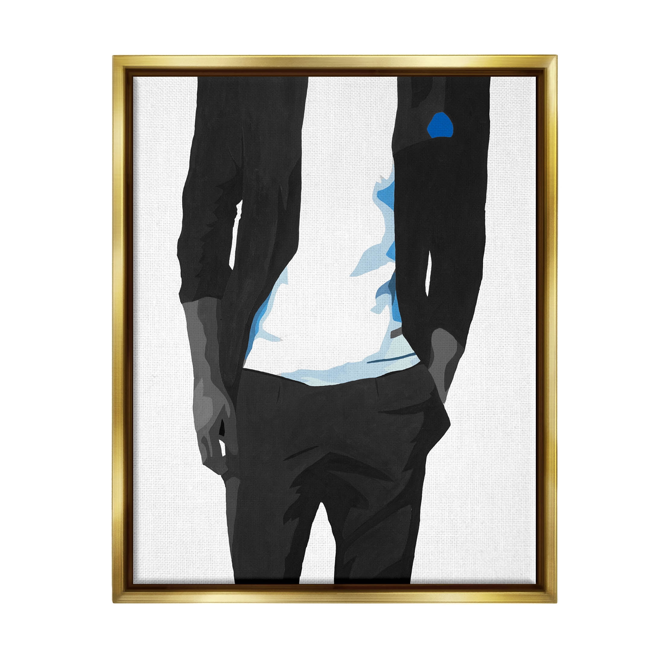 Stupell Industries Modern Chic Dressed Man Graphic Art Metallic Gold Floating Framed Canvas Print Wall Art, Design by Beth Ann Lawson