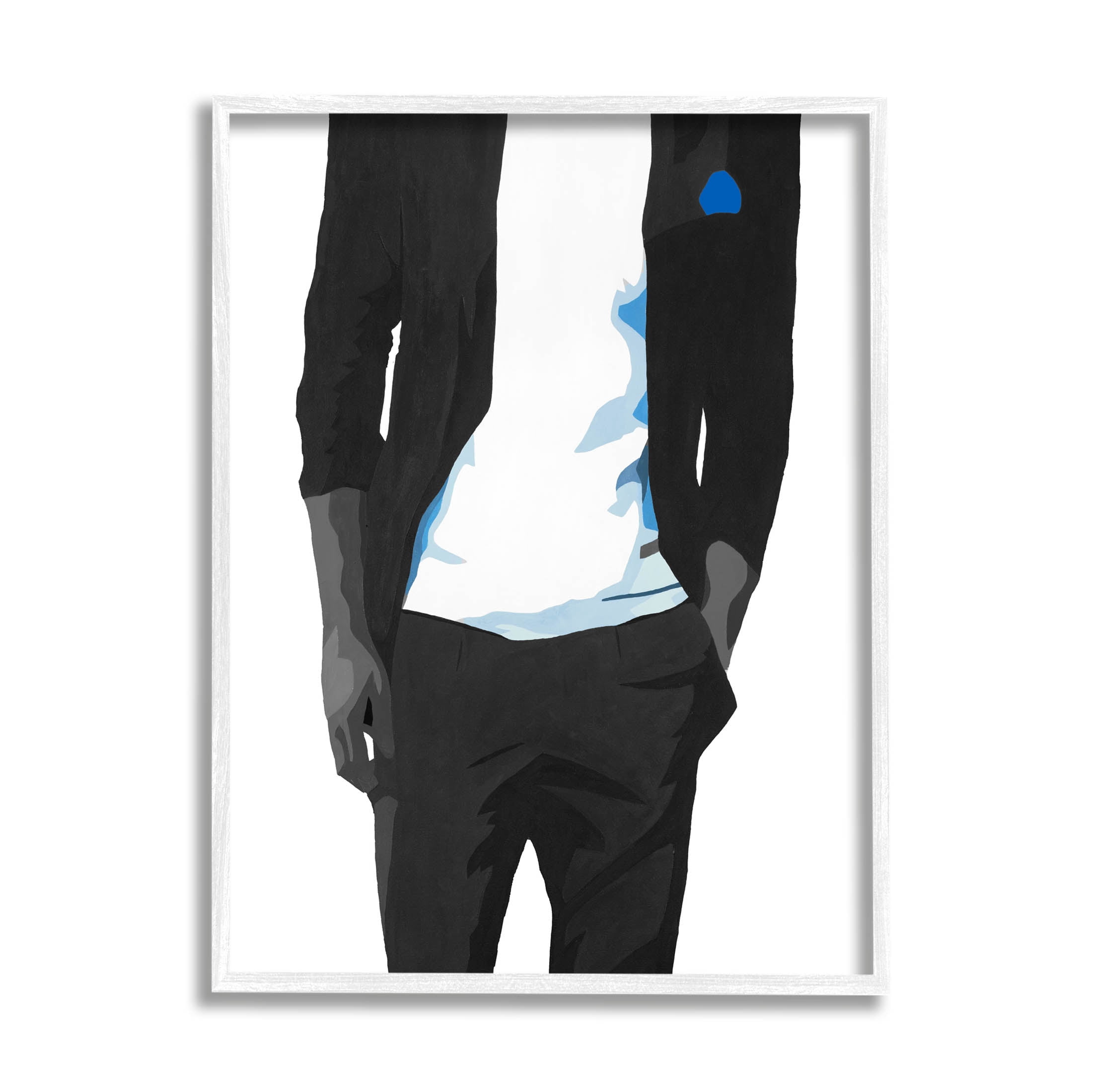 Stupell Industries Modern Chic Dressed Man Graphic Art White Framed Art Print Wall Art, Design by Beth Ann Lawson