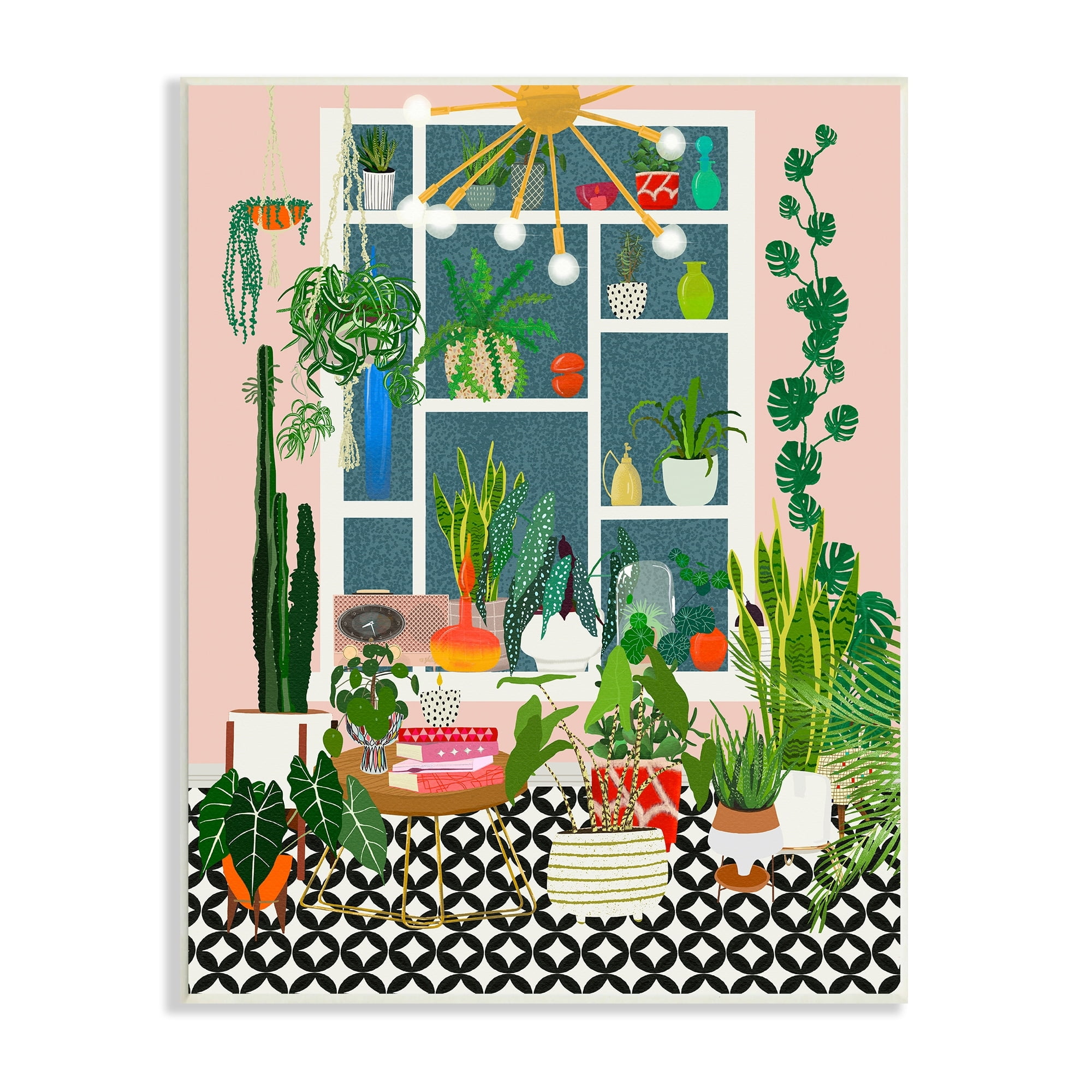 Stupell Industries Modern Chic Home Interior Plant Lover Sanctuary Botanical & Floral Painting Unframed Art Print Wall Art, 10 x 15