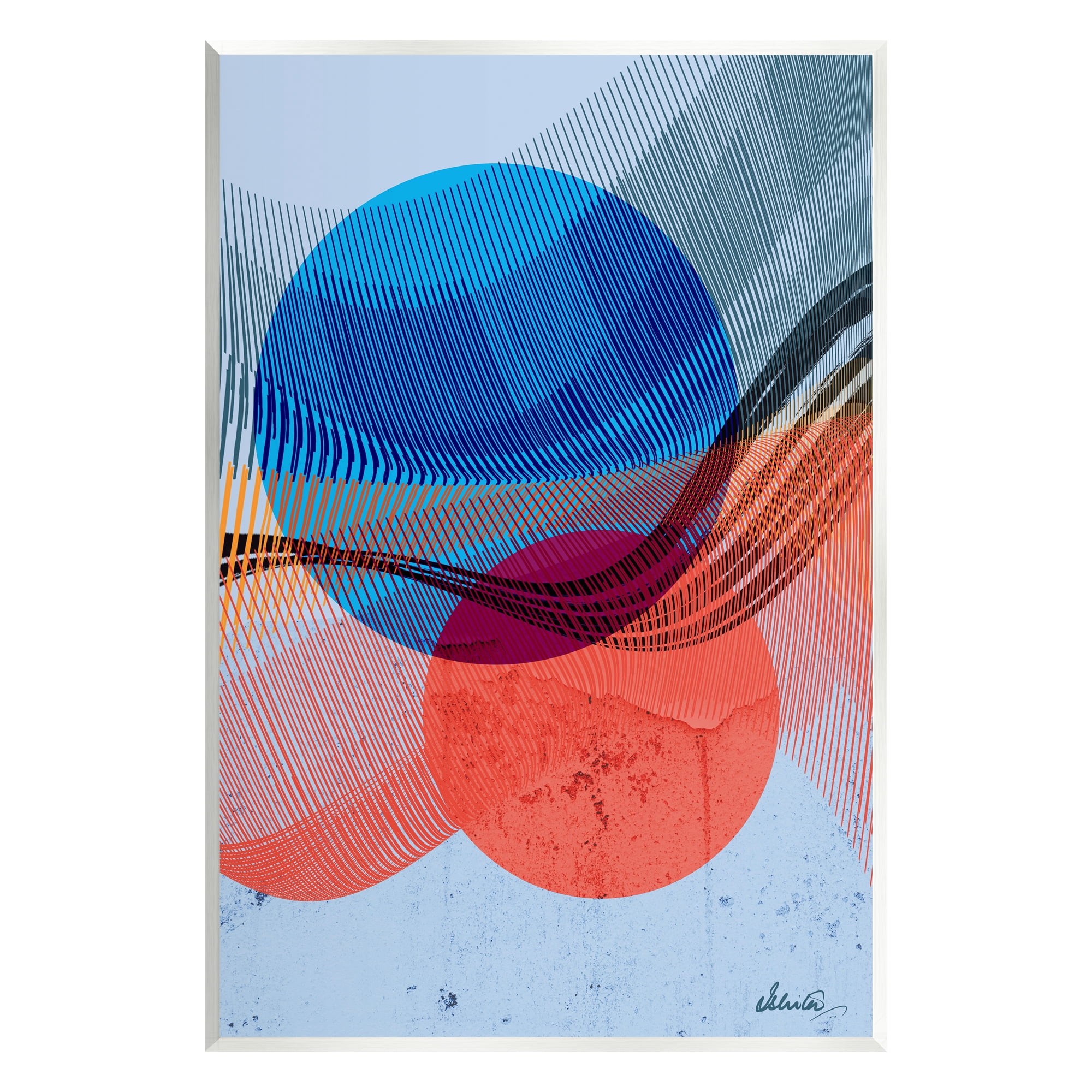 Stupell Industries Modern Circle Patterns Abstract Painting Unframed Art Print Wall Art, 13 x 19