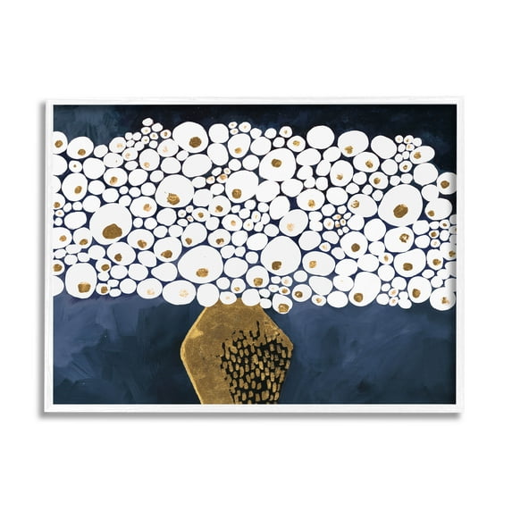 Stupell Industries Modern Circle Shape Bouquet Graphic Art White Framed Art Print Wall Art, Design by Ruth Fromstein