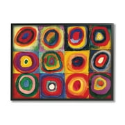 Stupell Industries Modern Circle Shapes Aligned Abstract Swirl Pattern Painting Black Framed Art Print Wall Art, Design by Wassily Kandinsky