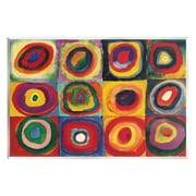 Stupell Industries Modern Circle Shapes Aligned Abstract Swirl Pattern Painting Unframed Art Print Wall Art, Design by Wassily Kandinsky
