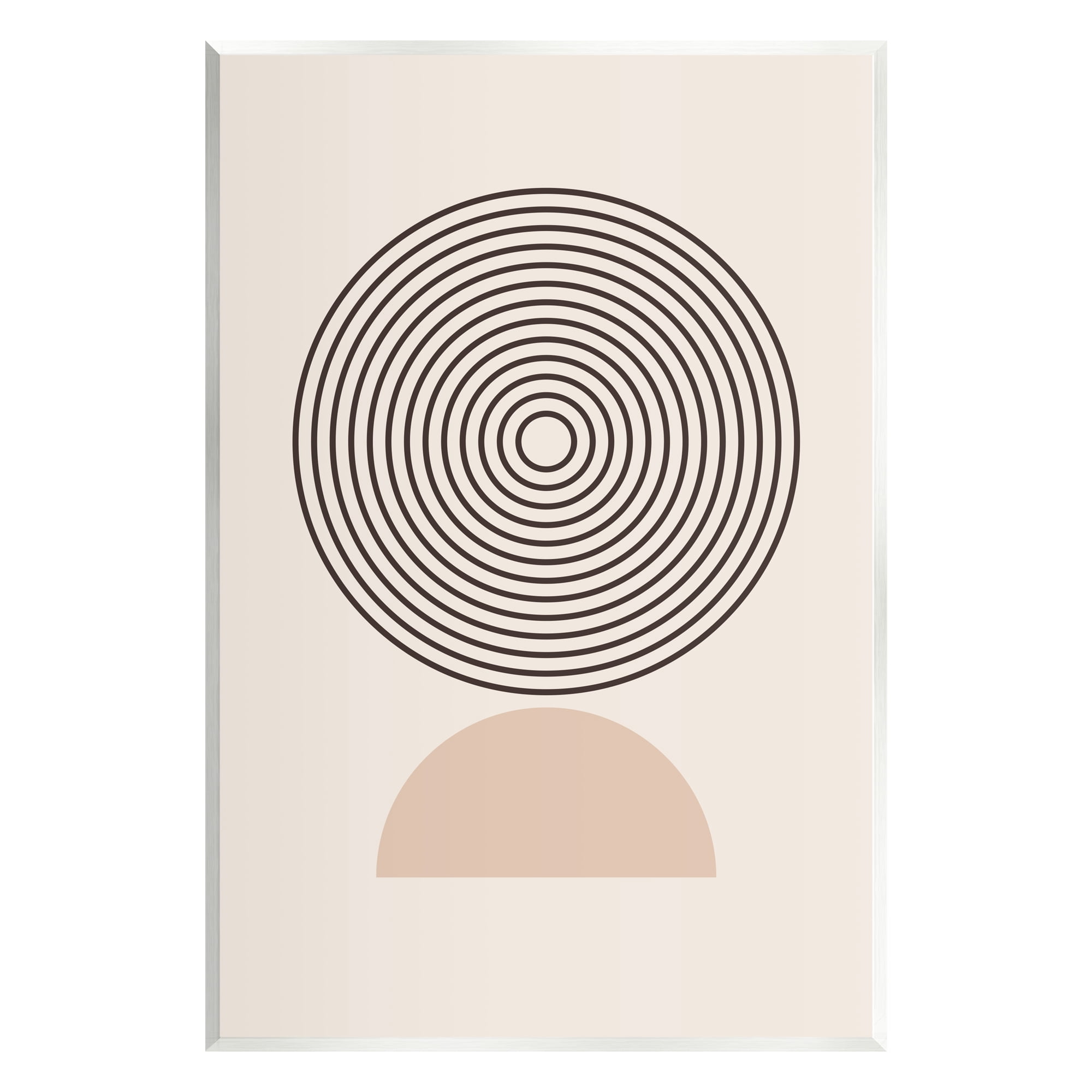 Stupell Industries Modern Circles on Beige Abstract Painting Unframed Art Print Wall Art, 13 x 19