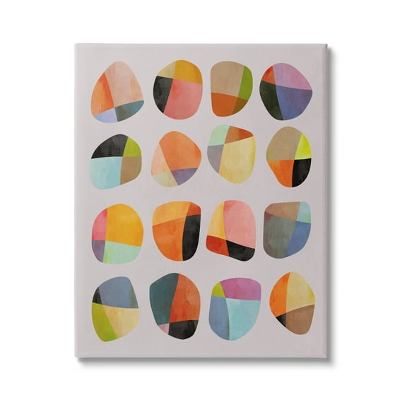 Stupell Industries Modern Circular Shapes Abstract Painting Gallery Wrapped Canvas Print Wall Art, 16 x 20