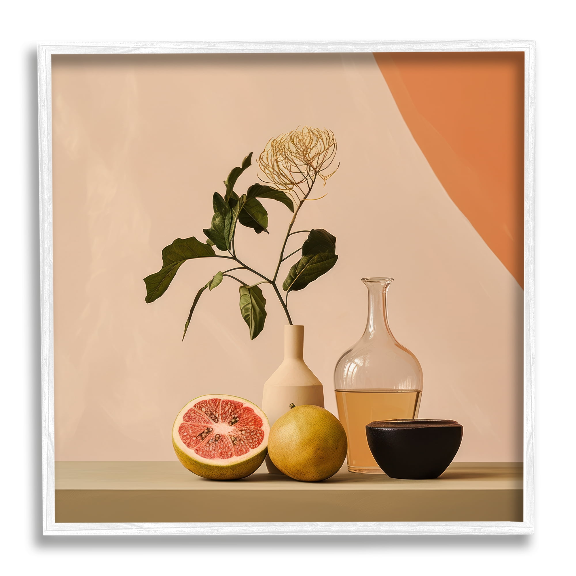 Stupell Industries Modern Citrus Still Life Botanical & Floral Painting White Framed Art Print Wall Art, 12 x 12