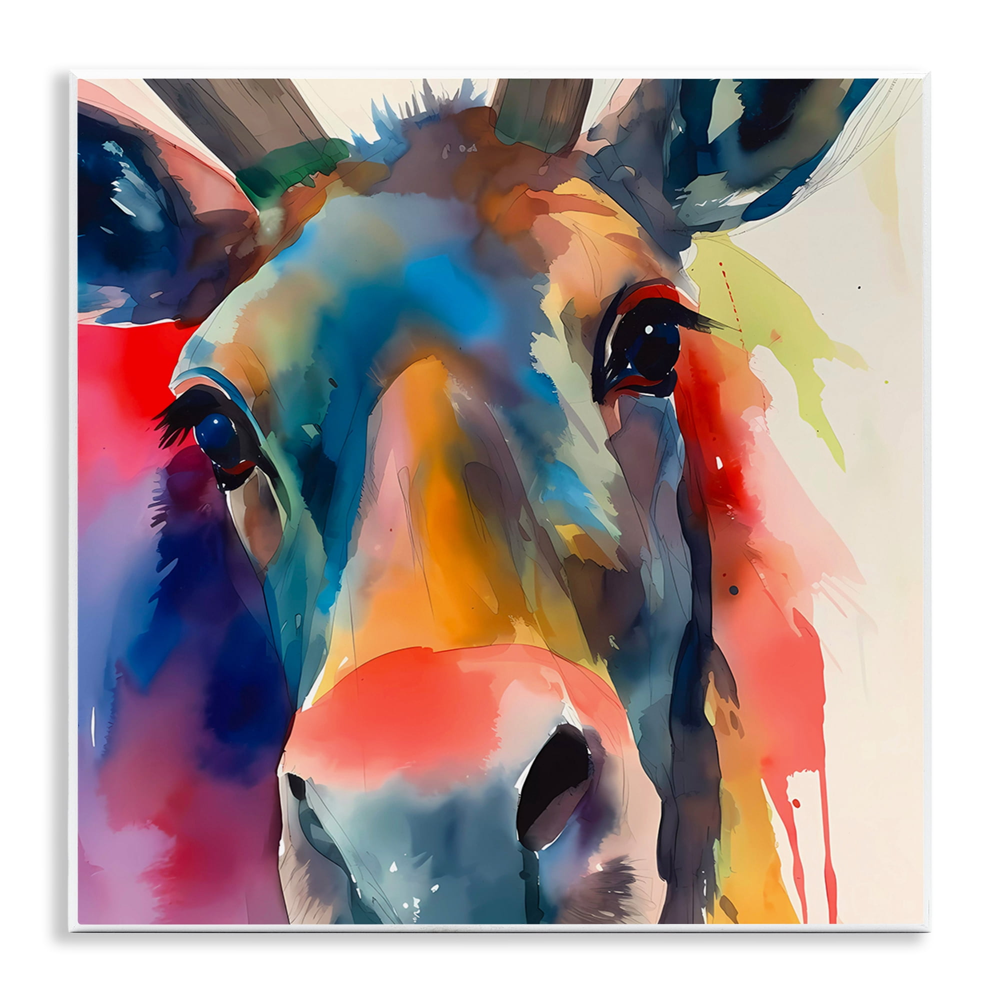Stupell Industries Modern Close Up Horse Animals & Insects Painting Unframed Art Print Wall Art, 12 x 12