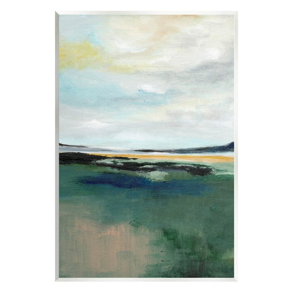 Stupell Industries Modern Cloudy Distant Beach Shore Painting Unframed Art Print Wall Art, Design by Nikita Jariwala