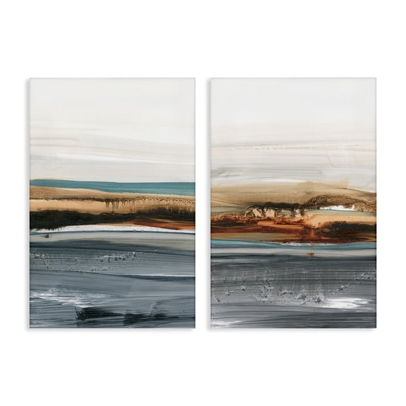 Stupell Industries Modern Coastal Beach Impression 2pc Canvas Art Set, 24 x 36 each, by Ethan Harper