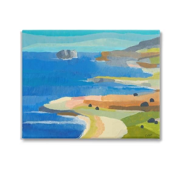 Stupell Industries Modern Coastal Inlets Landscape Painting Gallery Wrapped Canvas Art Print Wall Art, 20 x 16
