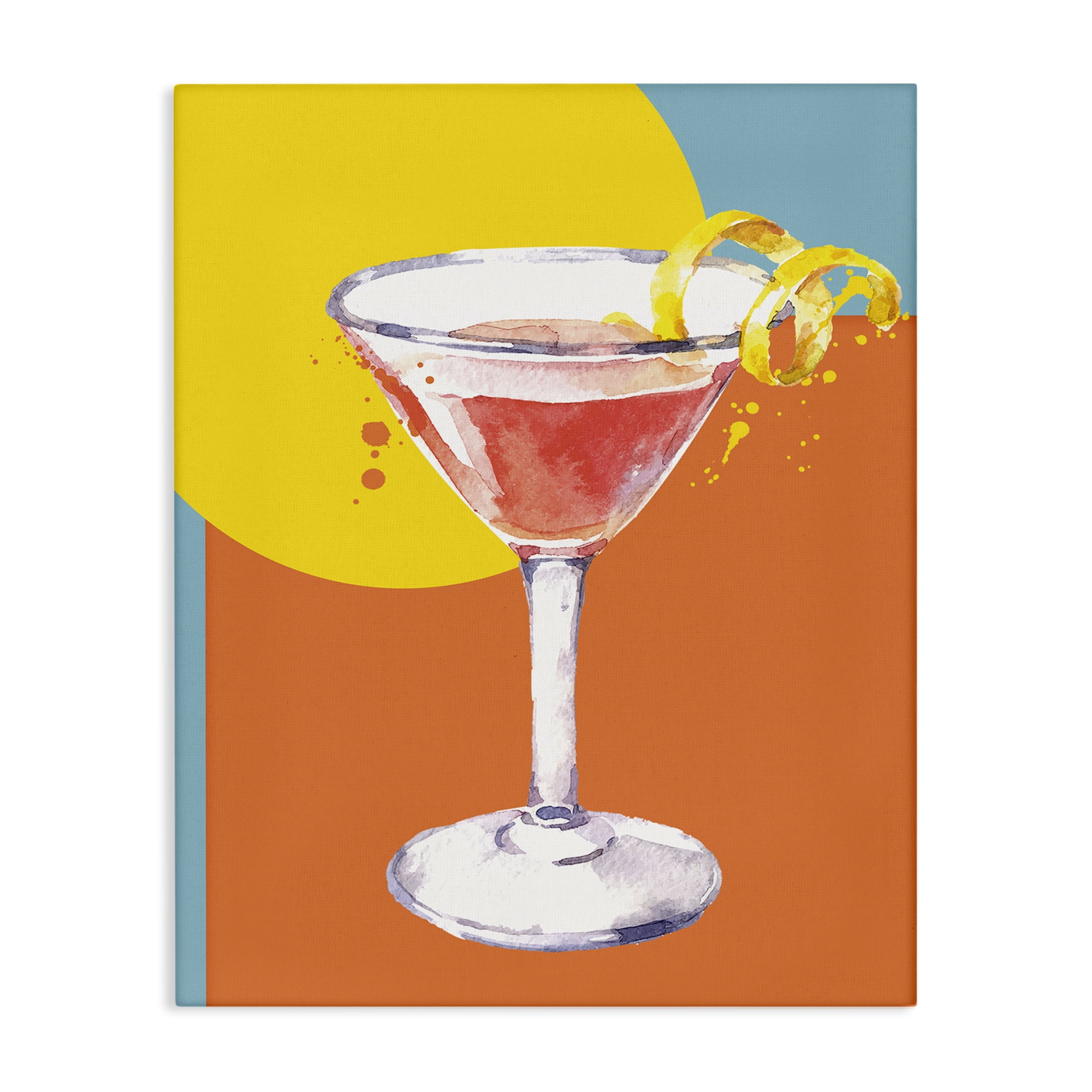 Stupell Industries Modern Cocktail Lemon Peel Food & Beverage Painting Wrapped Canvas Art Print Wall Art, 24 x 30