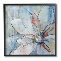 Stupell Industries Modern Collaged Flower Botanical & Floral Painting Black Framed Art Print Wall Art, 12 x 12