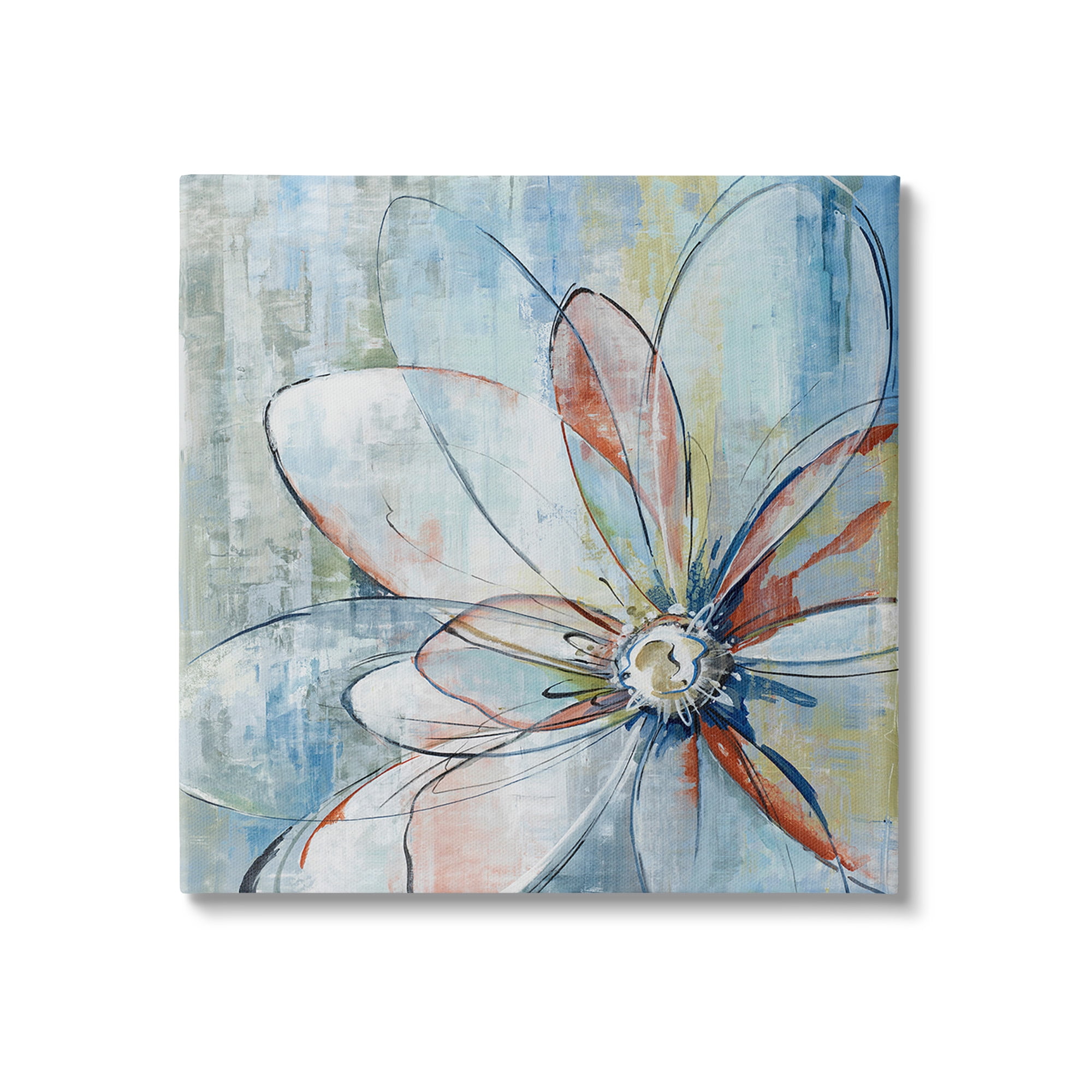 Stupell Industries Modern Collaged Flower Botanical & Floral Painting Gallery Wrapped Canvas Art Print Wall Art, 36 x 36