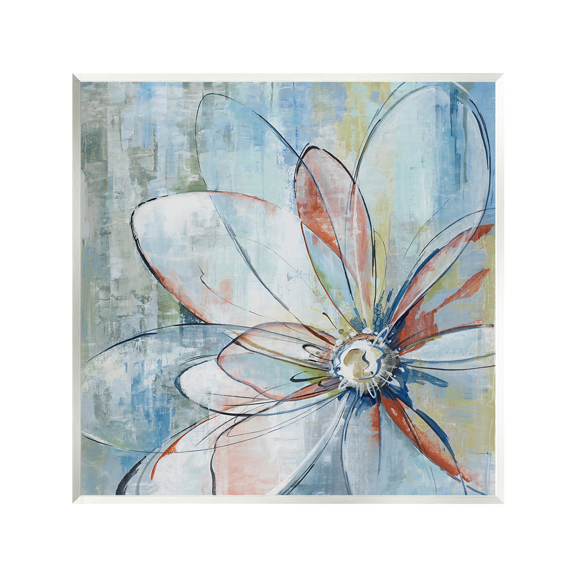 Stupell Industries Modern Collaged Flower Botanical & Floral Painting Unframed Art Print Wall Art, 12 x 12