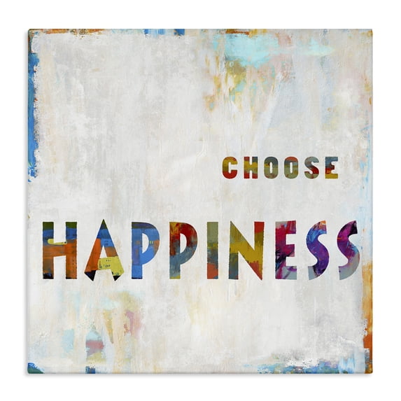 Stupell Industries Modern Colorful Choose Happiness Phrase Canvas Art, 36 x 36, by Jamie MacDowell