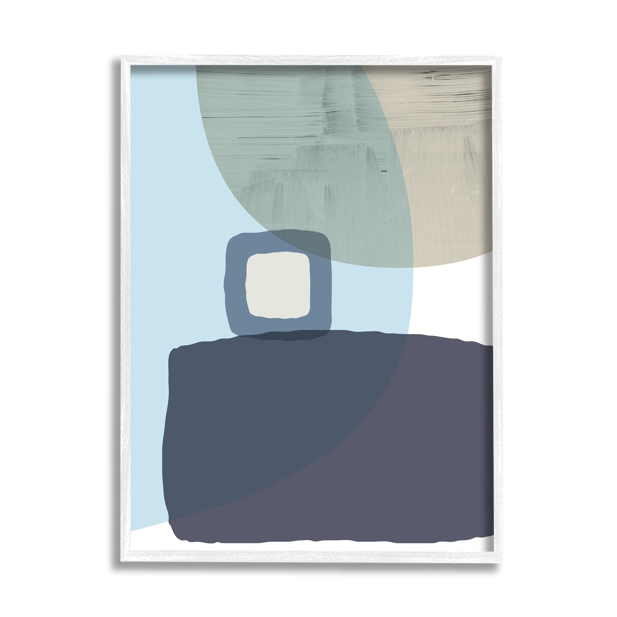Stupell Industries Modern Contemporary Sleek Blue Geometric Shapes Framed Wall Art, 11 x 14, Design by Urban Epiphany
