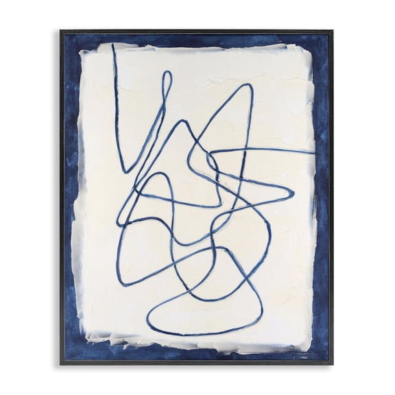Stupell Industries Modern Continuous Line Doodle Black Framed Giclee Art, 24 x 30, by Michael Willett