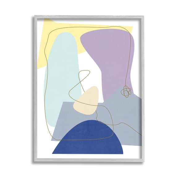 Stupell Industries Modern Contrasting Shape Abstraction Blue Purple Green, 11 x 14, Design by Melissa Wang