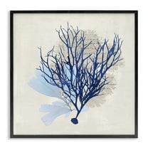 Stupell Industries Modern Coral Branch Nautical & Beach Painting Black Framed Art Print Wall Art, 12 x 12