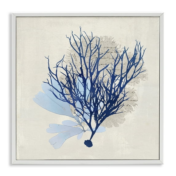 Stupell Industries Modern Coral Branch Nautical & Beach Painting White Framed Art Print Wall Art, 24 x 24
