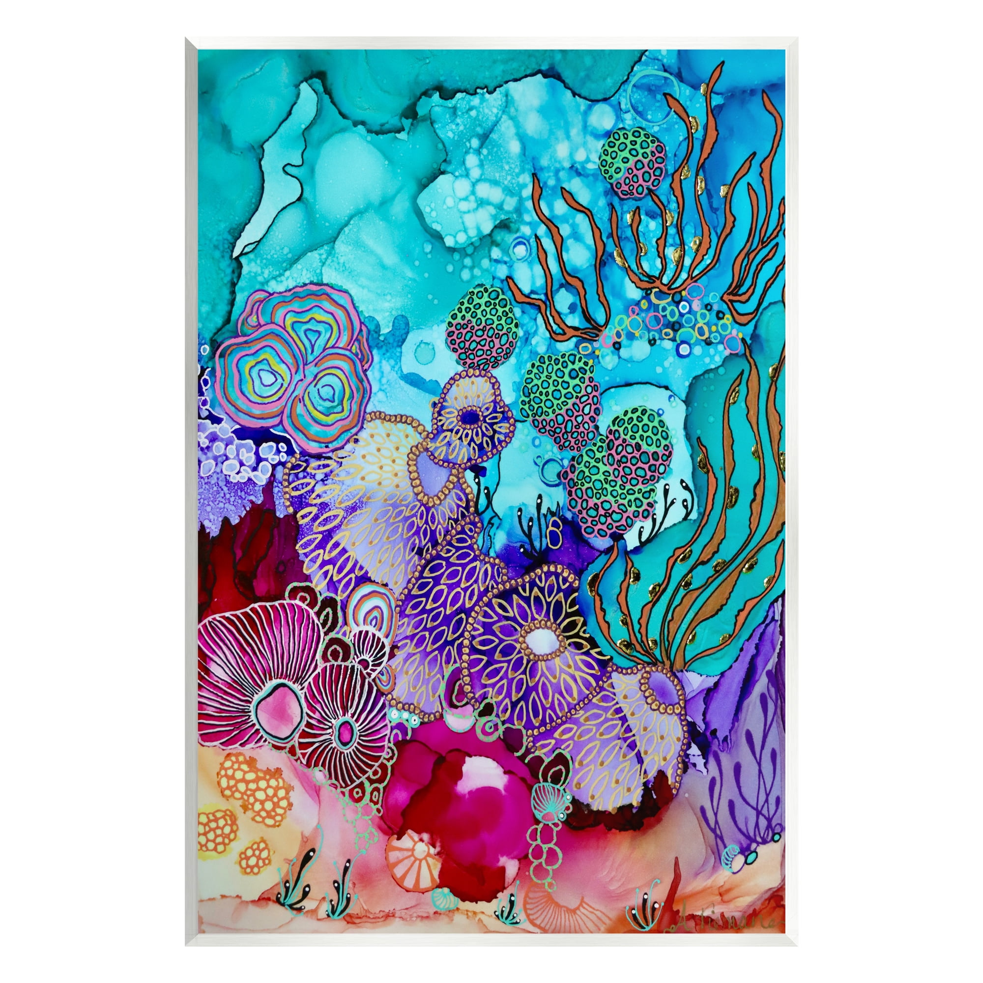 Stupell Industries Modern Coral Reef Wall Plaque Art by Amy Tieman, image size:2000x2000