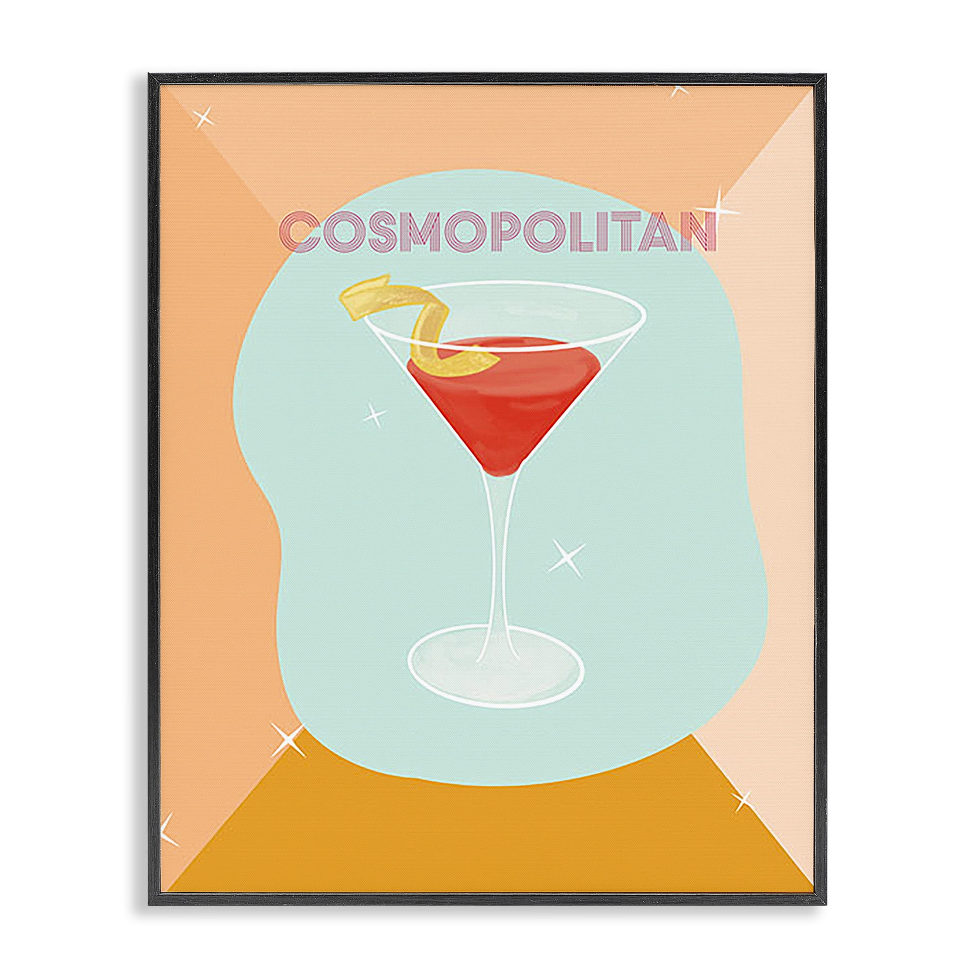 Stupell Industries Modern Cosmopolitan Drink Food & Beverage Painting Black Framed Art Print Wall Art, 16 x 20