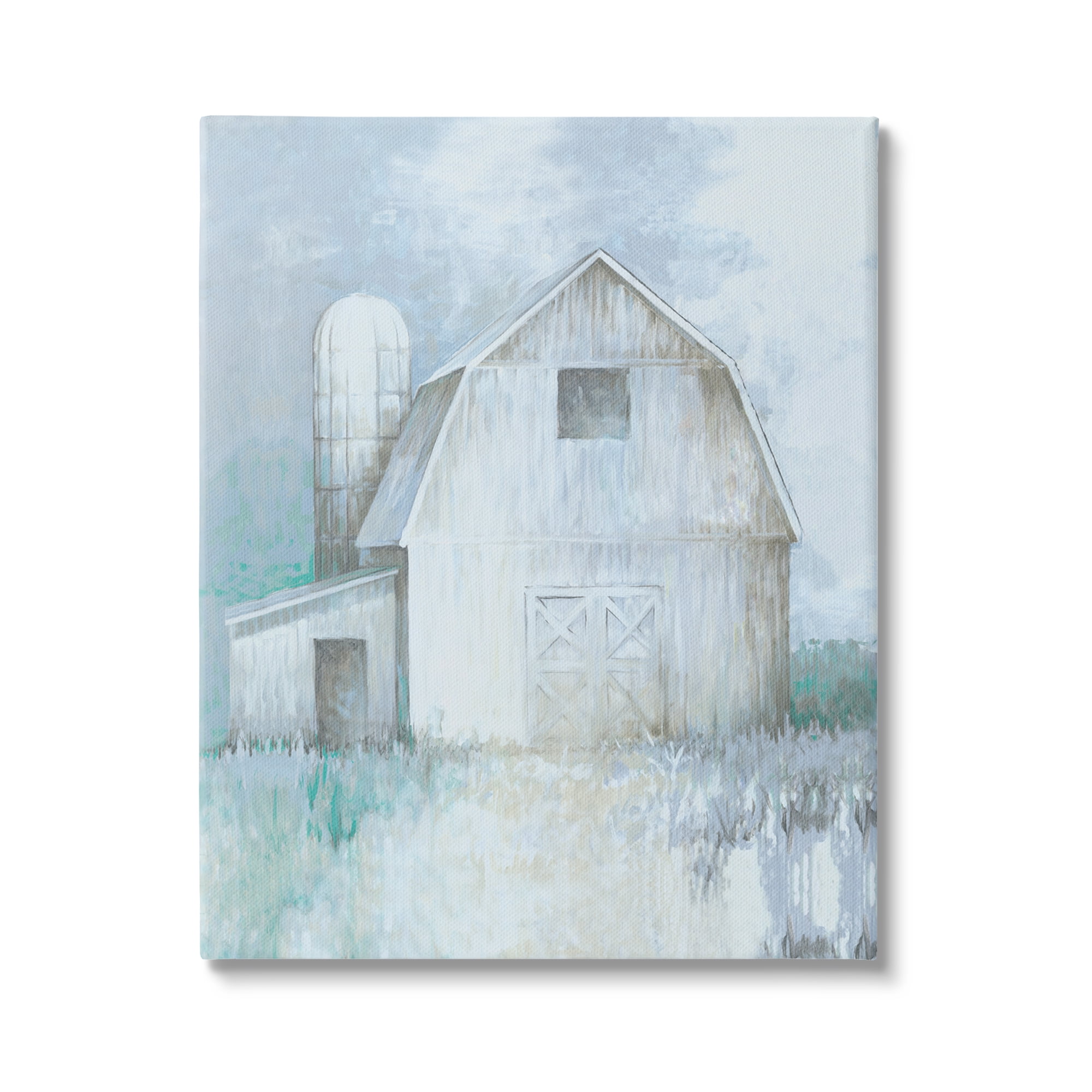 Stupell Industries Modern Country Barn Contemporary Pastel Brush Strokes Painting Gallery Wrapped Canvas Print Wall Art, Design by White Ladder