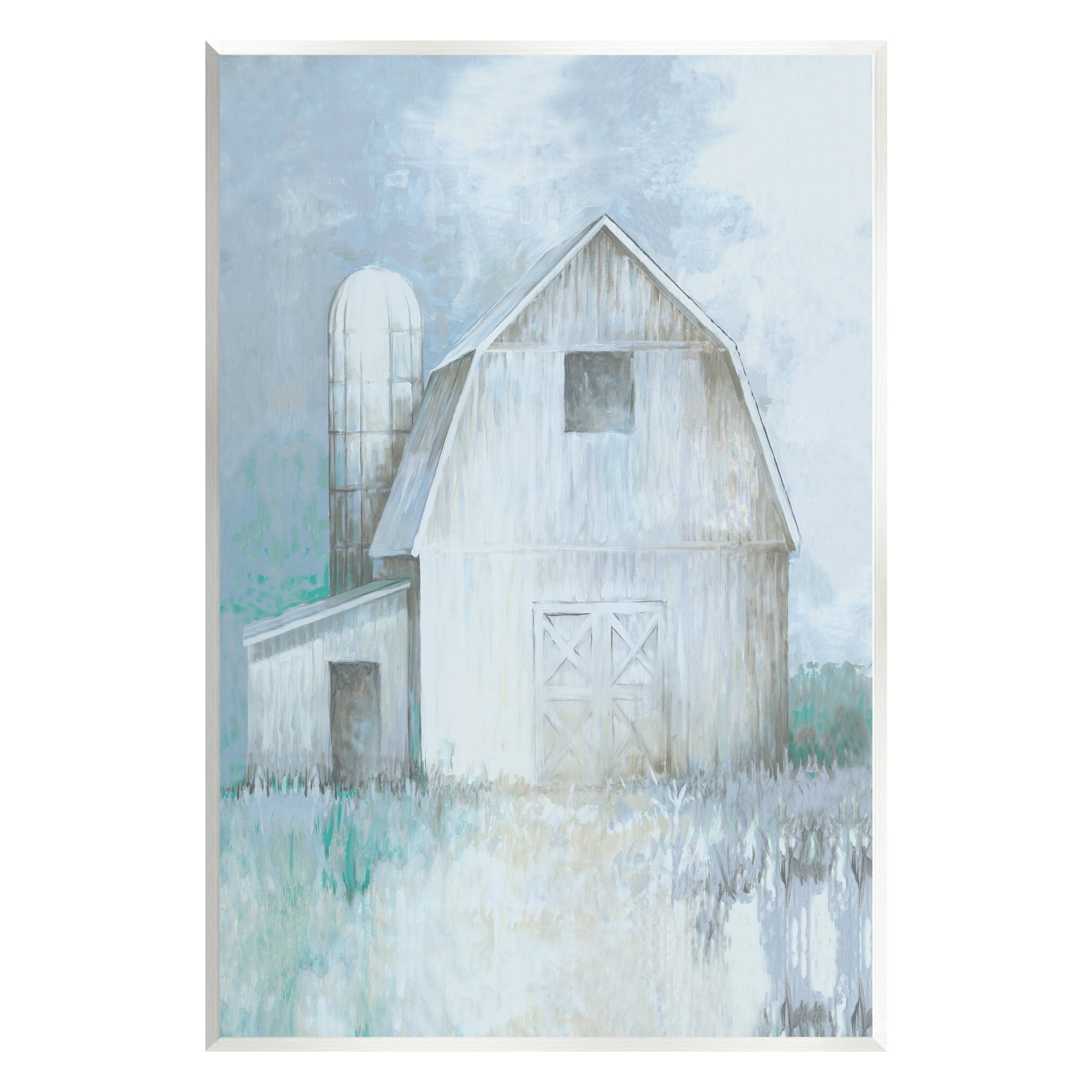 Stupell Industries Modern Country Barn Contemporary Pastel Brush Strokes Painting Unframed Art Print Wall Art, Design by White Ladder
