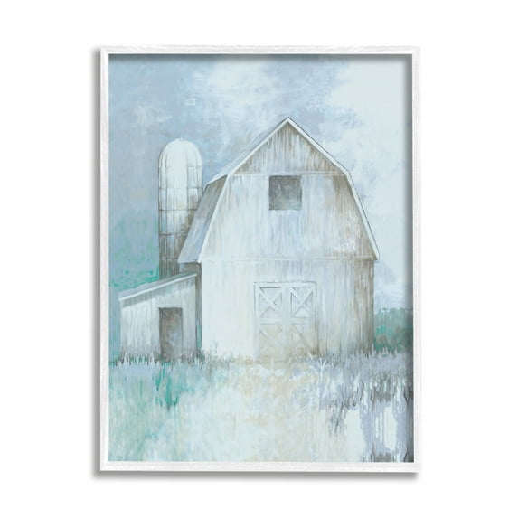 Stupell Industries Modern Country Barn Contemporary Pastel Brush Strokes Painting White Framed Art Print Wall Art, Design by White Ladder