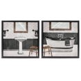 thumbnail image 1 of Stupell Industries Modern Country Bathroom Interior Abstract Painting Black Floater Framed Canvas Art Print Wall Art, 18 x 18, Set of 2, 1 of 9