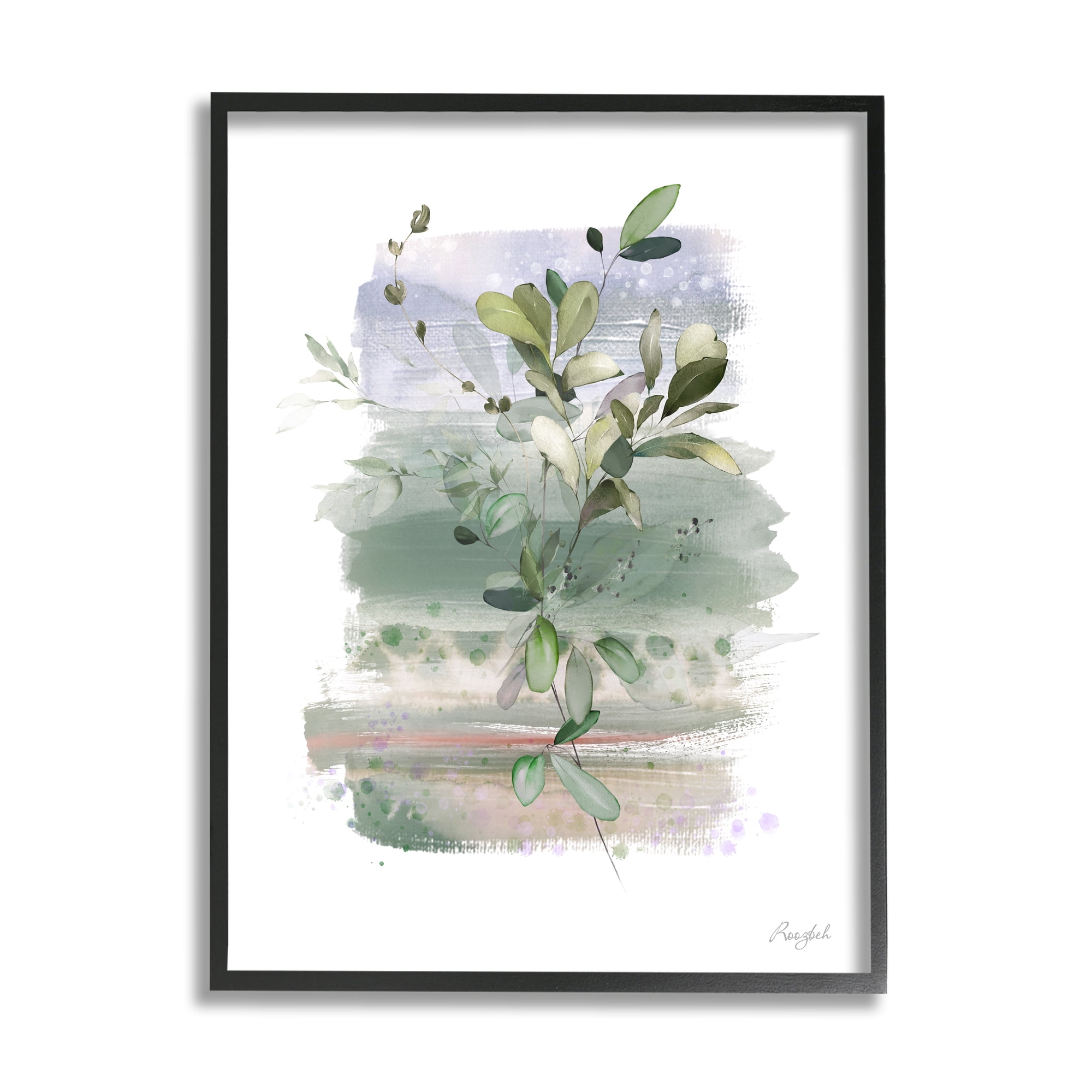 Stupell Industries Modern Country Herbs Botanical & Floral Painting Black Framed Art Print Wall Art, 11 x 14