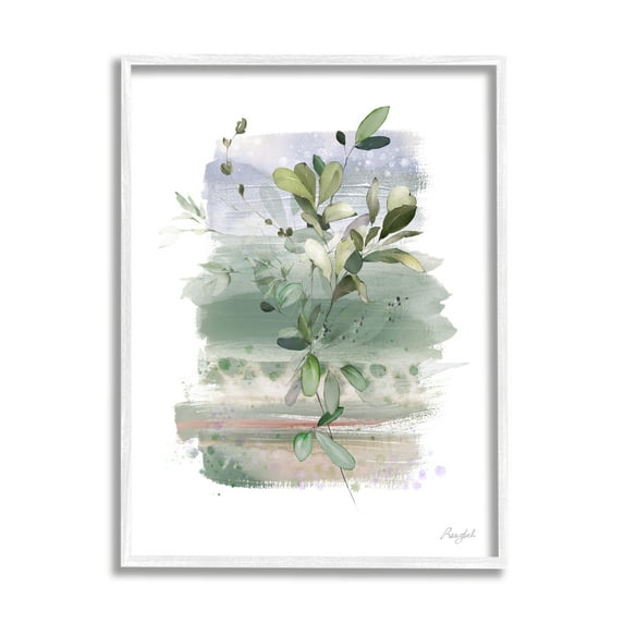 Stupell Industries Modern Country Herbs Botanical & Floral Painting White Framed Art Print Wall Art, 16 x 20