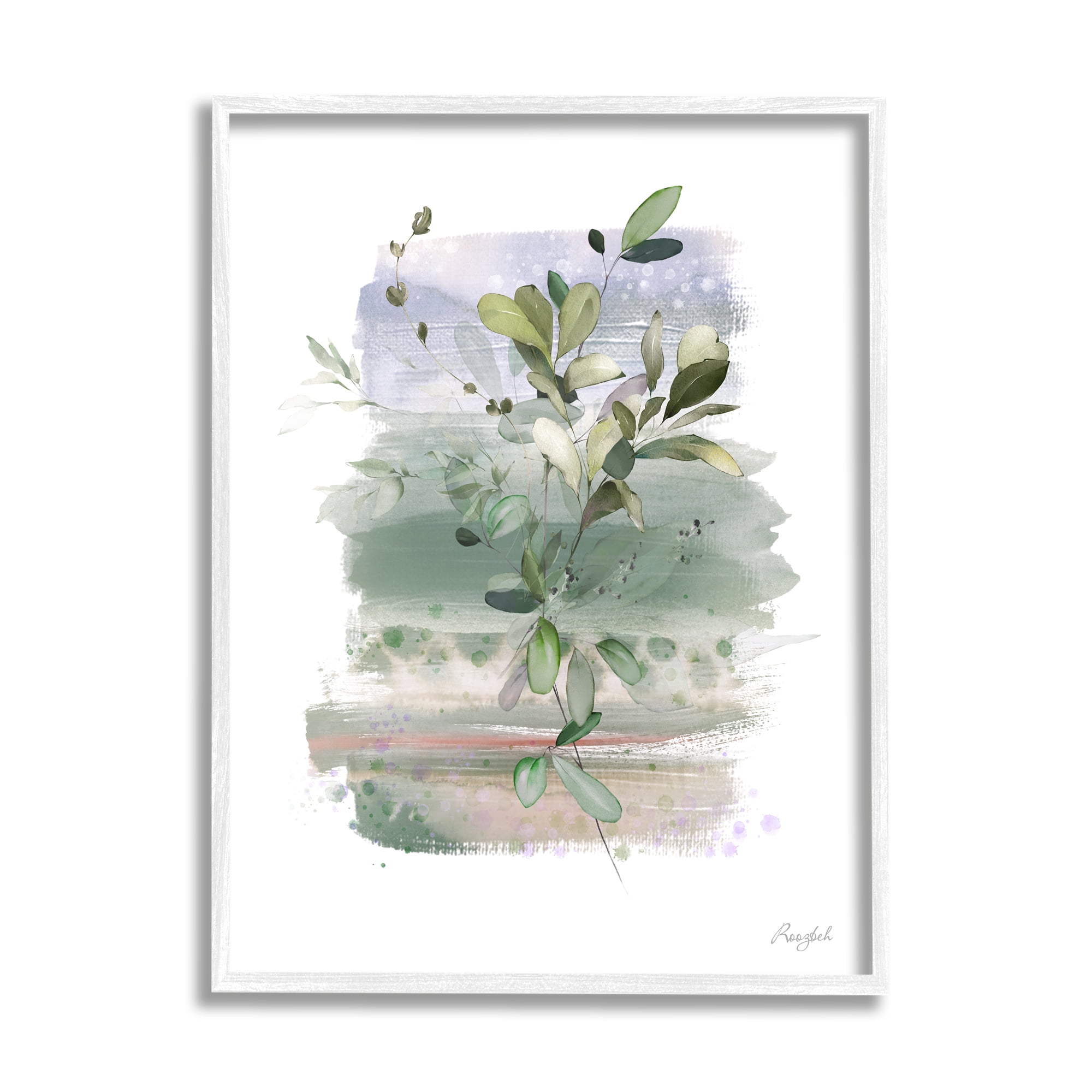 Stupell Industries Modern Country Herbs Botanical & Floral Painting White Framed Art Print Wall Art, 24 x 30