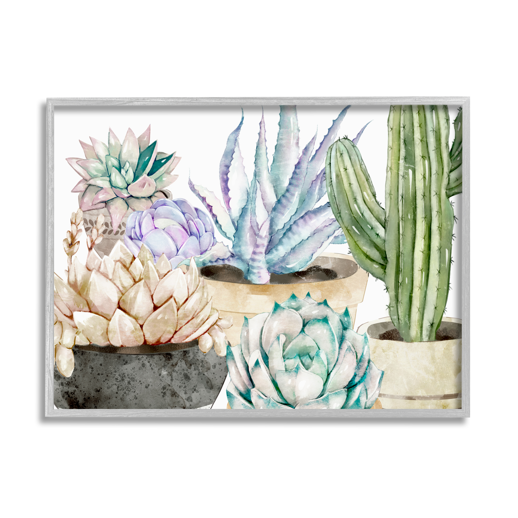 Stupell Industries Modern Country Lilac Bouquet in Abstract Milk Pitcher Botanical & Floral Painting Gray Framed Art Print Wall Art, 11 x 14