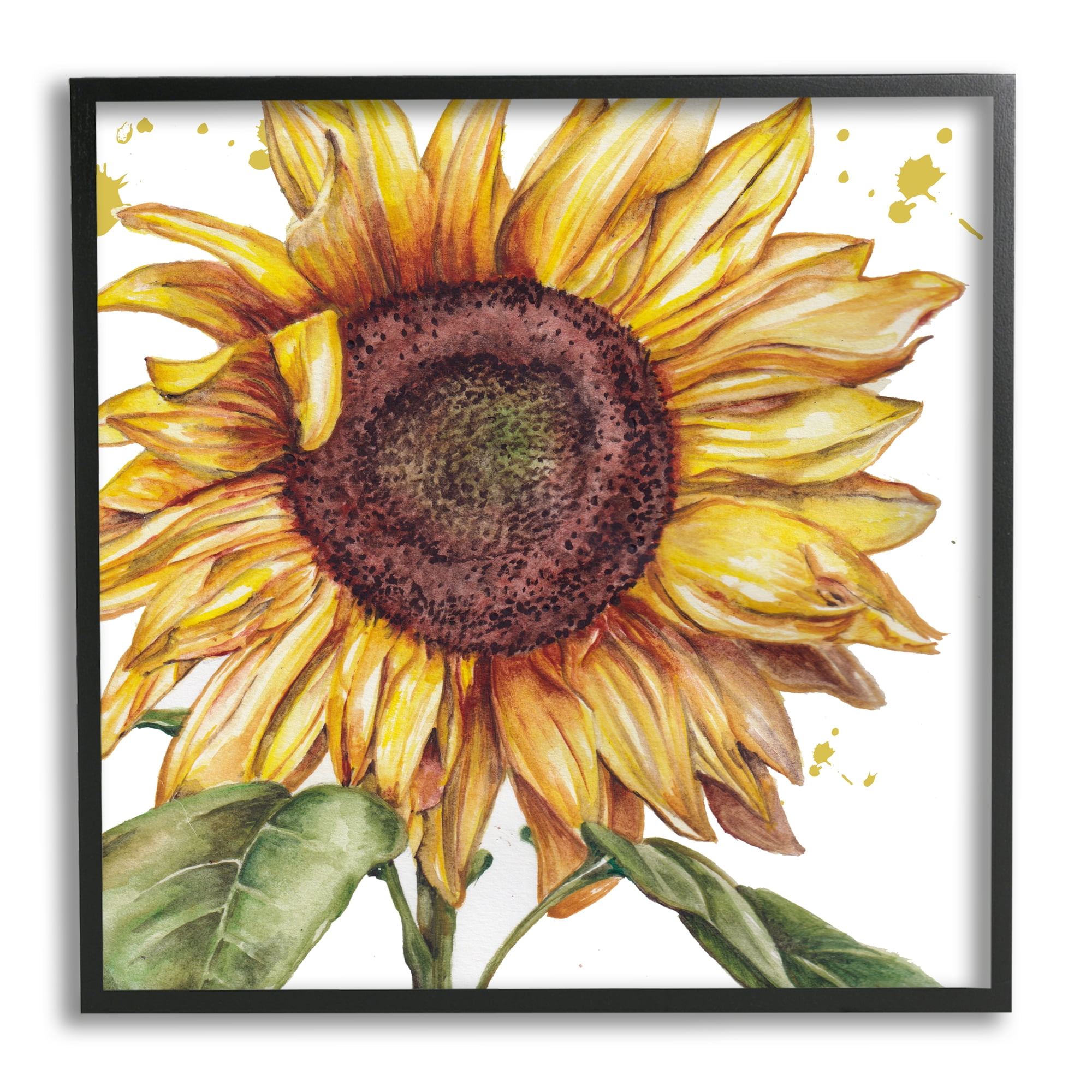 Stupell Industries Modern Country Sunflower Botanical & Floral Painting Black Framed Art Print Wall Art, 24 x 24