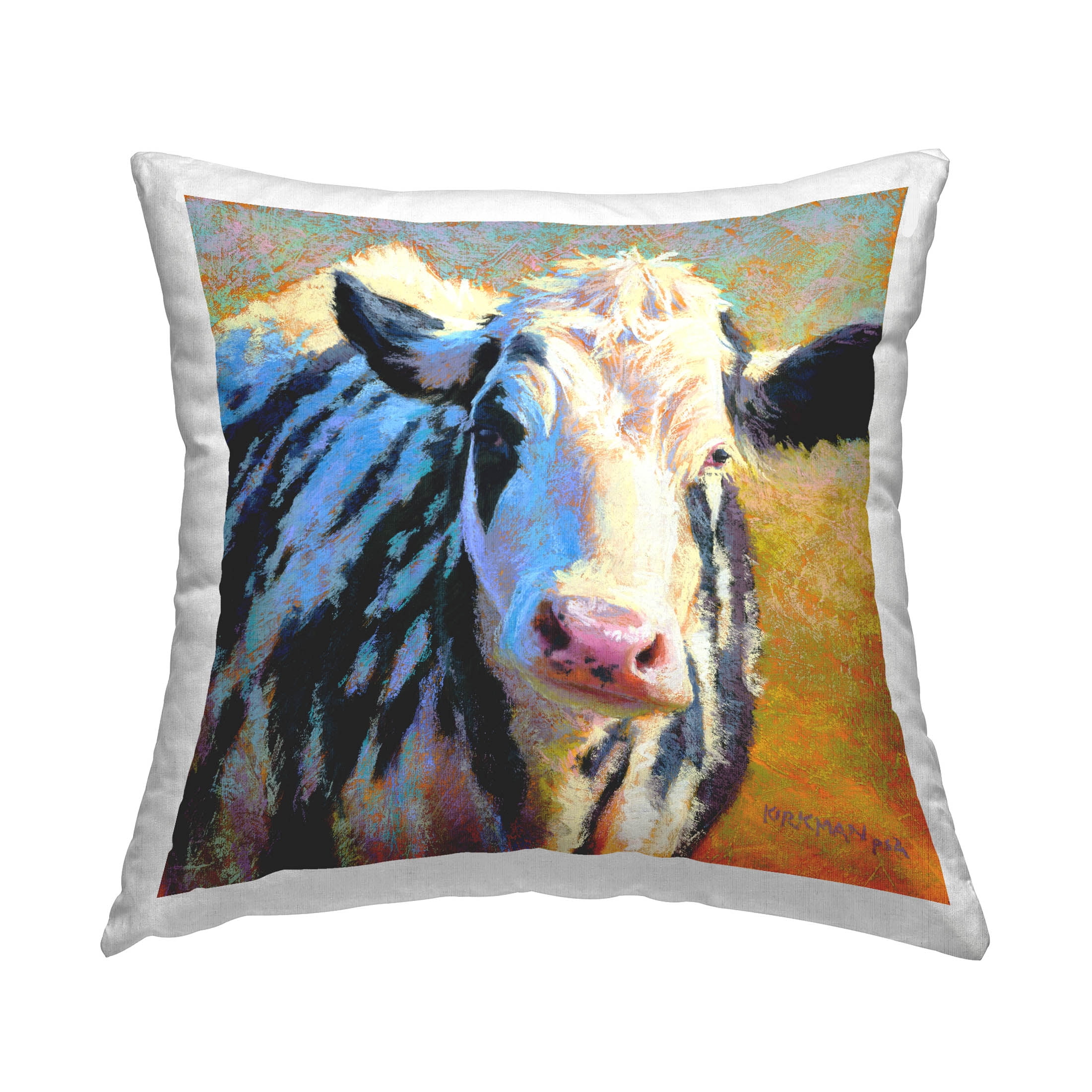 Stupell Industries Modern Cow Farm Animal Printed Throw Pillow Design by Rita Kirkman