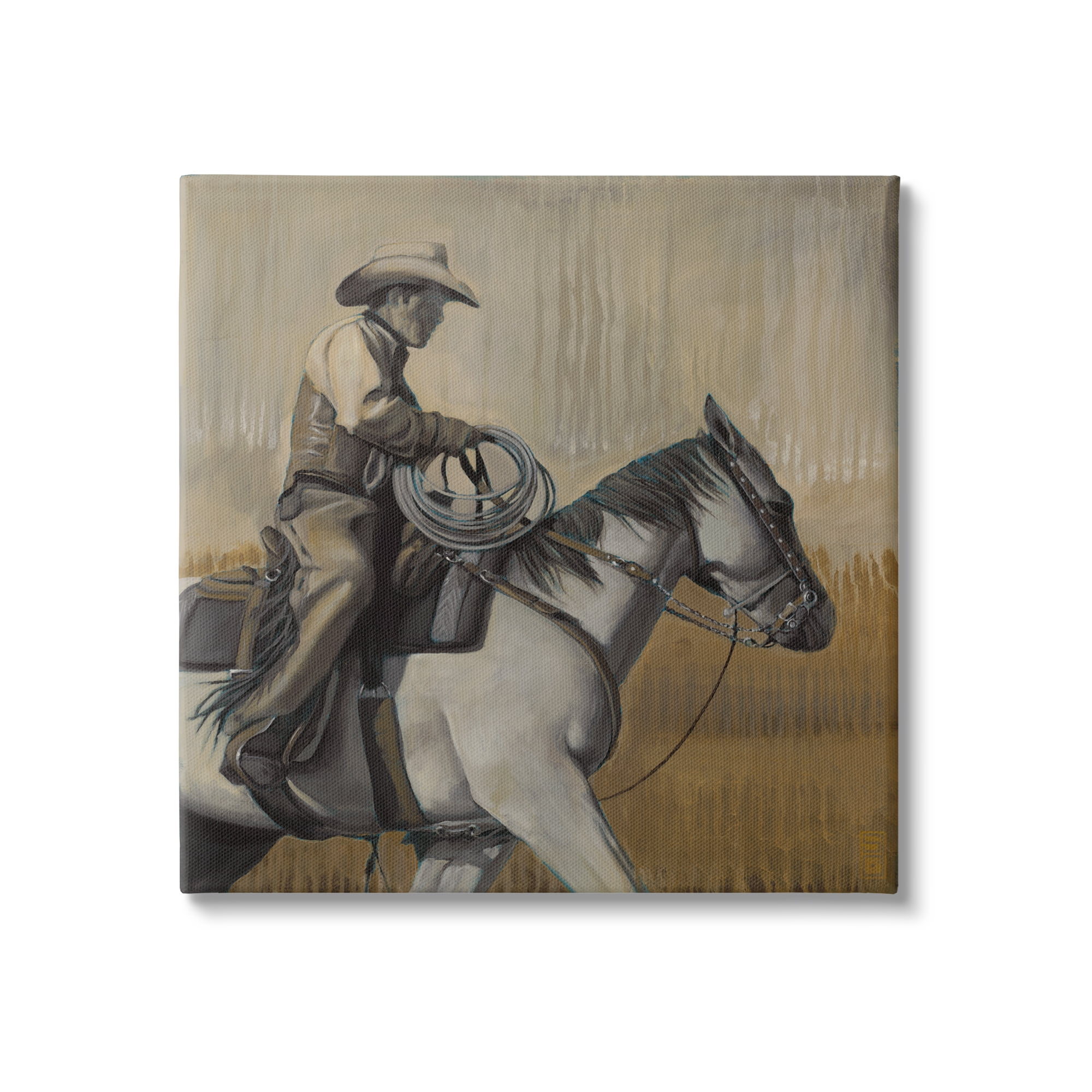 Stupell Industries Modern Cowboy Painting Animals & Insects Painting Gallery Wrapped Canvas Print Wall Art, 24 x 24