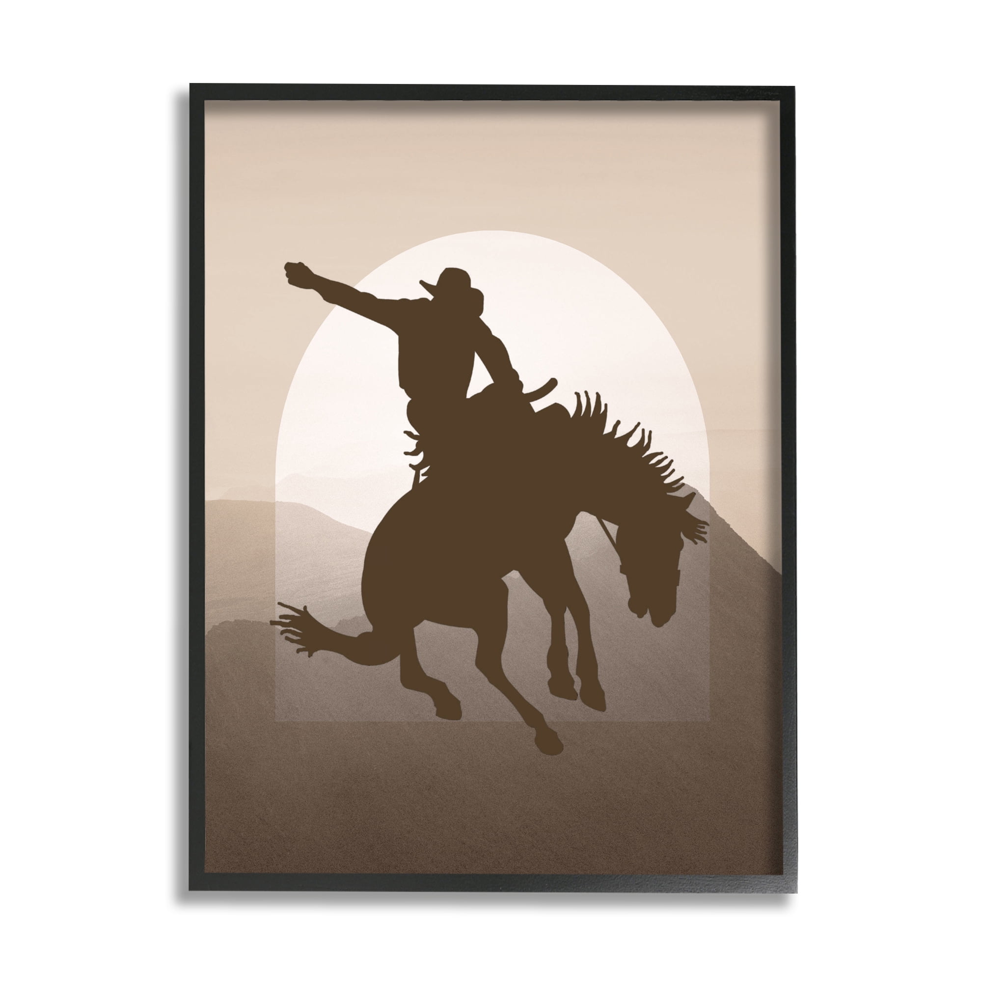 Stupell Industries Modern Cowboy Silhouette Animals \u0026 Insects Painting  Black Framed Art Print Wall Art, 11 x 14, image size:2000x2000