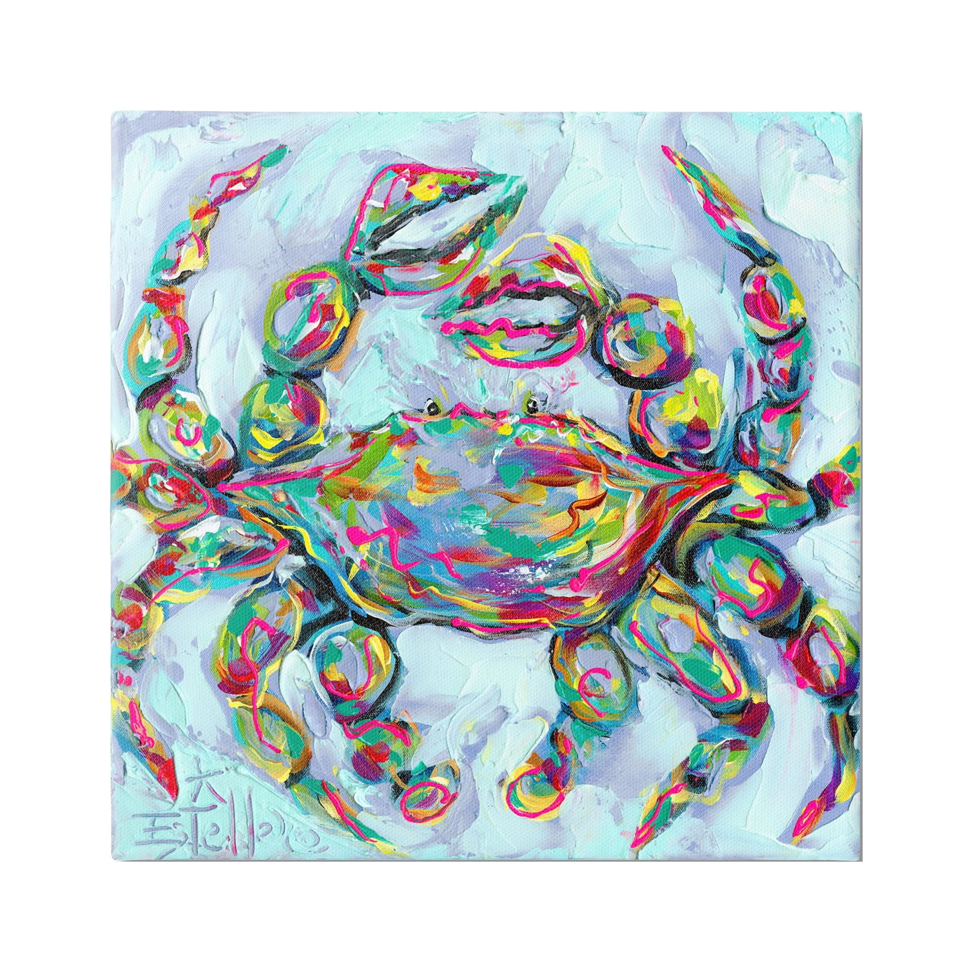 Stupell Industries Modern Crab Portrait Animals & Insects Painting Gallery Wrapped Canvas Art Print Wall Art, 24 x 24